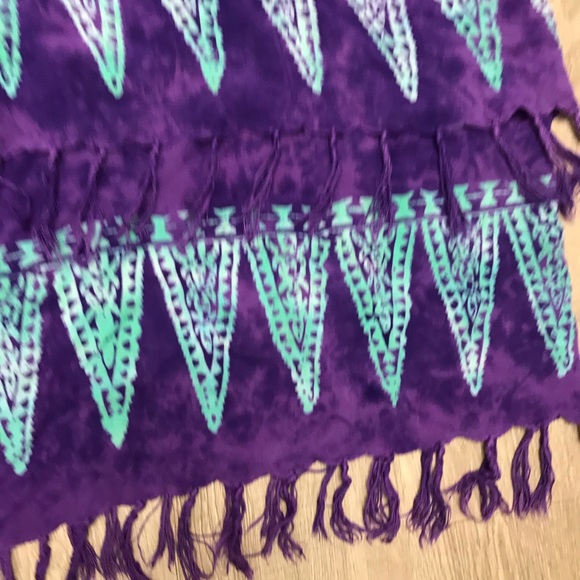 Purple pineapple print fringe sarong wrap - Picture 3 of 7